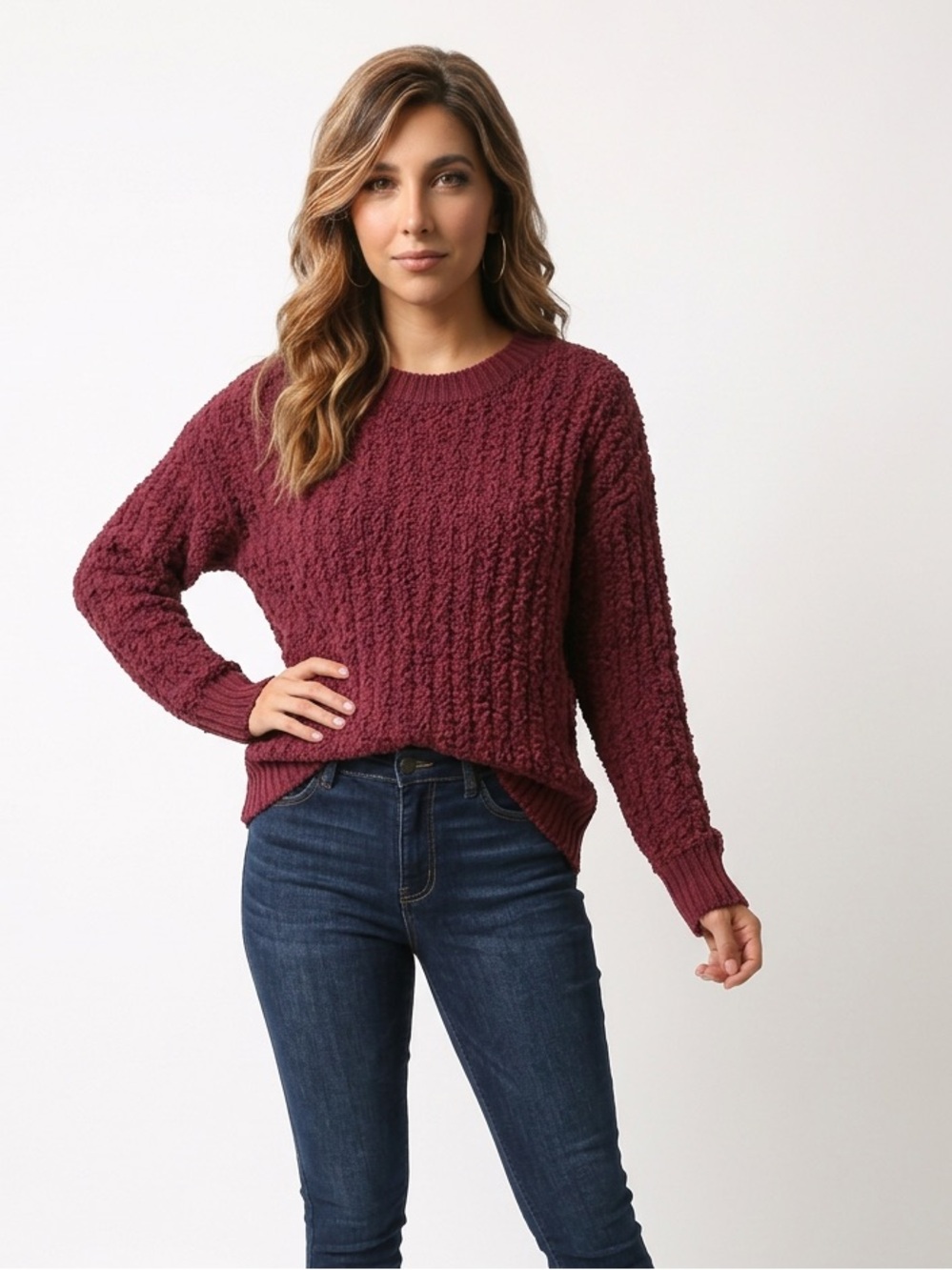Zenana Premium Maroon Sweater        LSWT011